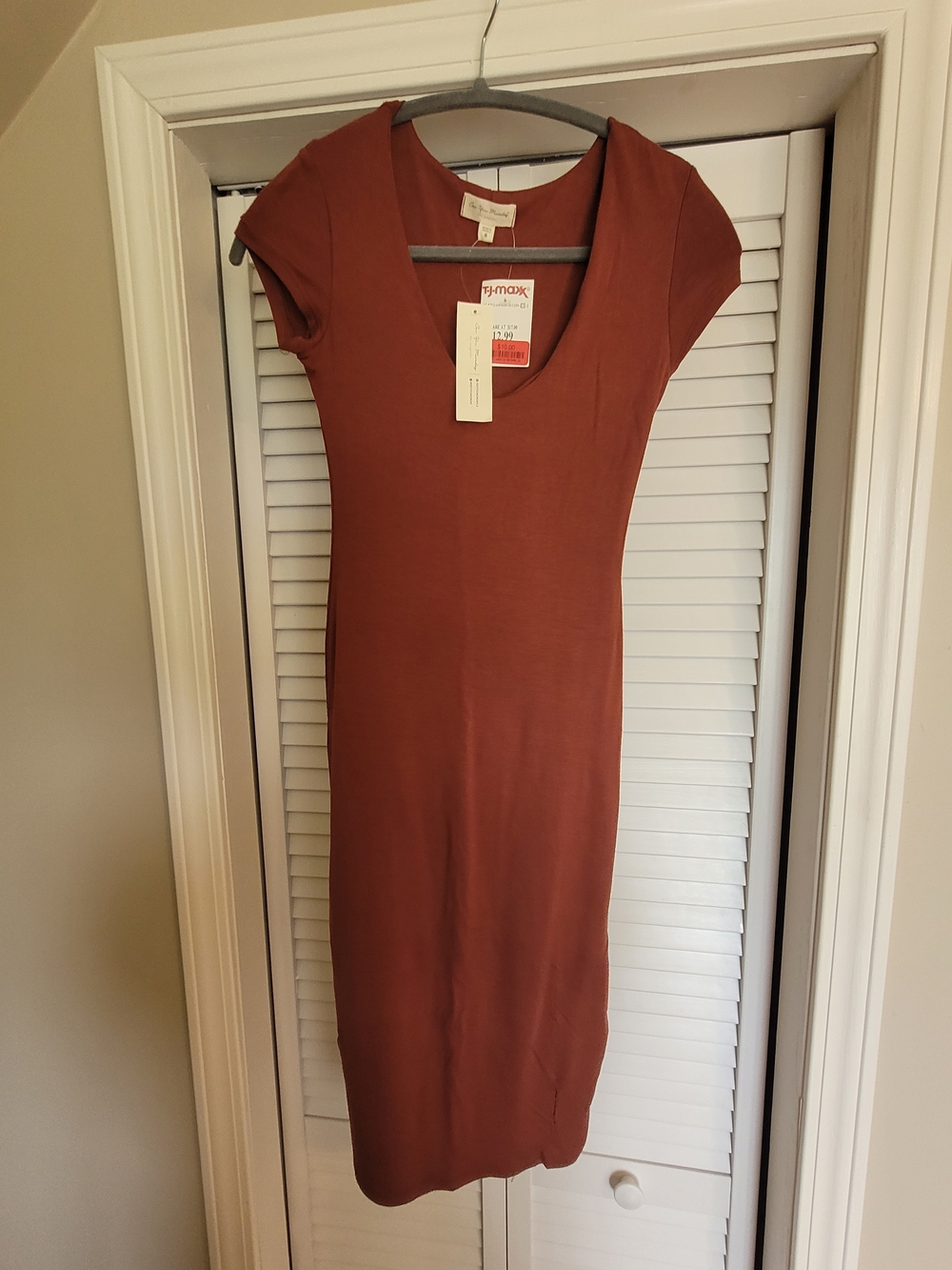 See You Monday Rust Midi Bodycon Dress